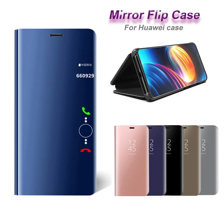 

Cleiree Smart Clear View Mirror Flip Case For Huawei P20 P10 Pro Mate 20 Mate 10 Stand Cover For Huawei Mate 9 Pro P9 Plus