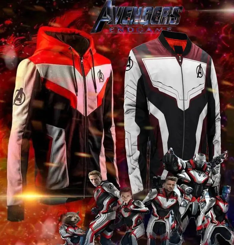Avengers Endgame Quantum Realm Cosplay Costume Jacket Hoodie T shirt Superhero Captain America Hulk Marvel Jacket Sweatshirt