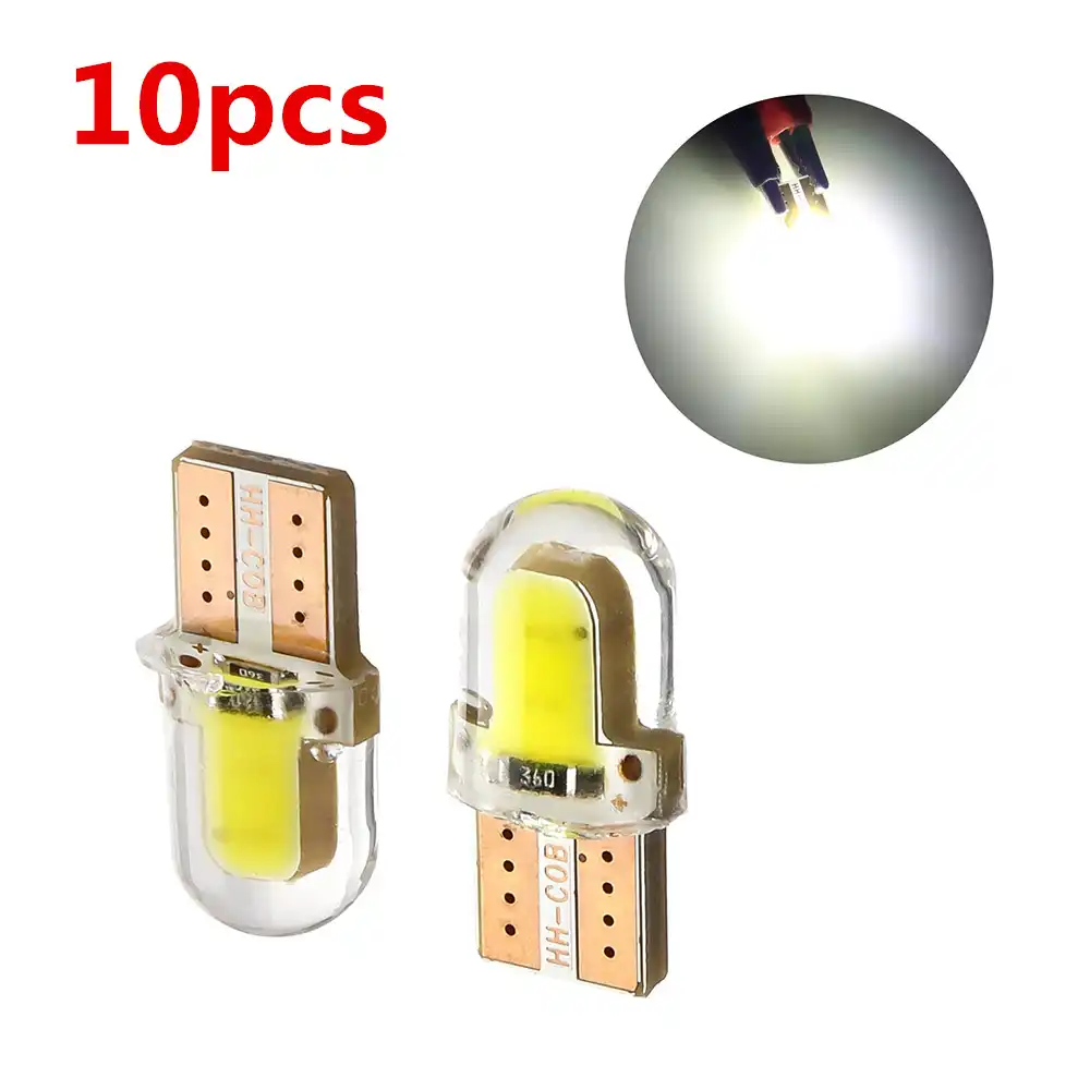 10x RED Car Auto T10 194 168 W5W COB 8SMD LED CANBUS Silica License Light Bulbs