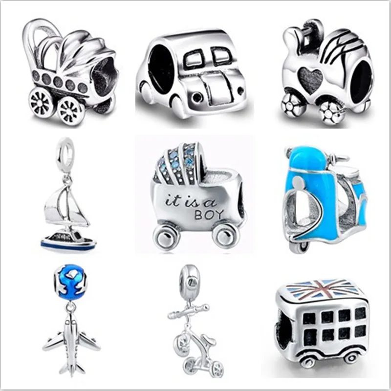 Buy Silver charms 925 Original Vehicle Car plane