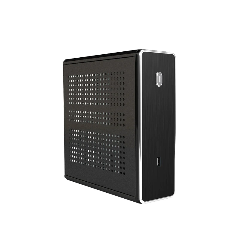 REALAN MINI ITX HTPC стальной чехол E C3 SGCC 0 8 мм M/B USB2.0 1 COM WIFI 4 4010FAN черный и серебристый