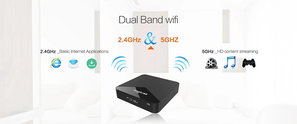 MAGICSEE N5 Android tv Box OS tv Box Amlogic S905X Android 7.1.2 2 Гб ОЗУ 16 Гб ПЗУ 2,4G 5G WiFi 100 Мбит/с BT4.1 поддержка 4K H.265