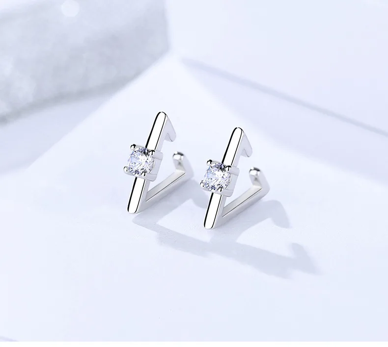 6 SILVER clip earrings for women