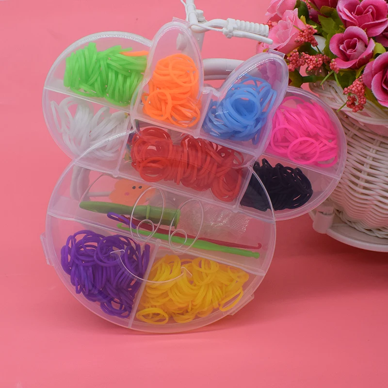 

400pcs loom bands toys for children lacing toy elastic rubber band for weaving bracelets diy set needlework toy arts&crafts new