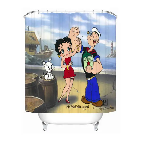 Пользовательские Betty Boop мультфильм Мода водонепроницаемый Душ Шторы для дома ванной s крючки полиэстер ткань мульти Sizes180509-03 - Цвет: Shower Curtain