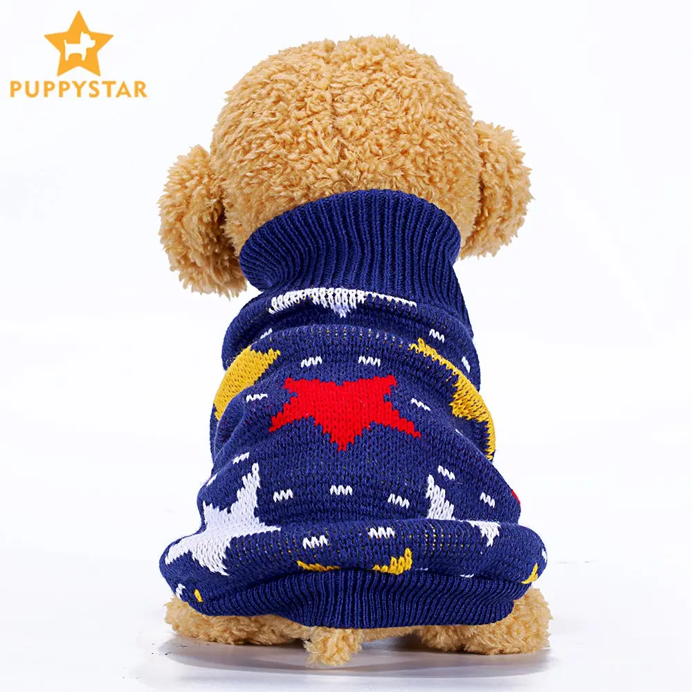 Winter Stars Pet Dog Cat Sweater Warm Knit Dogs Clothing Cats Sweaters Jumper Coat Dog Clothes Cat Sweater Accessories KL0151 (6)