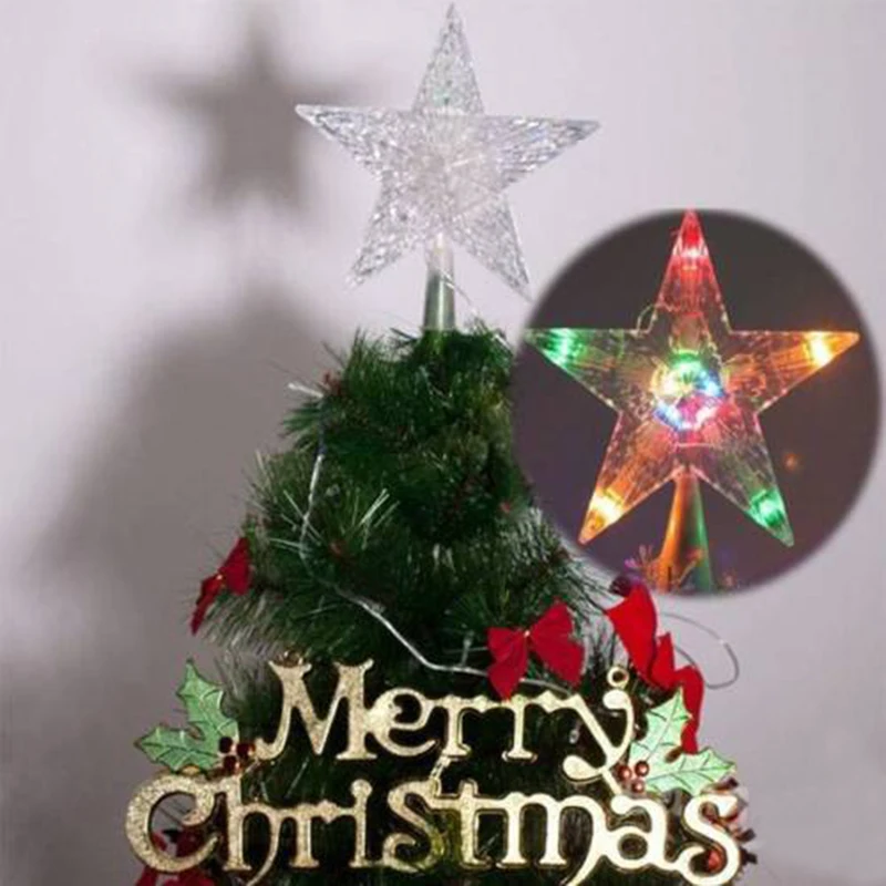 1 pcs Hogar Paradise Color Changing Xmas Christmas Tree Topper Star Shiny Rotating Light Party LED Lamp Decoration 2019 new