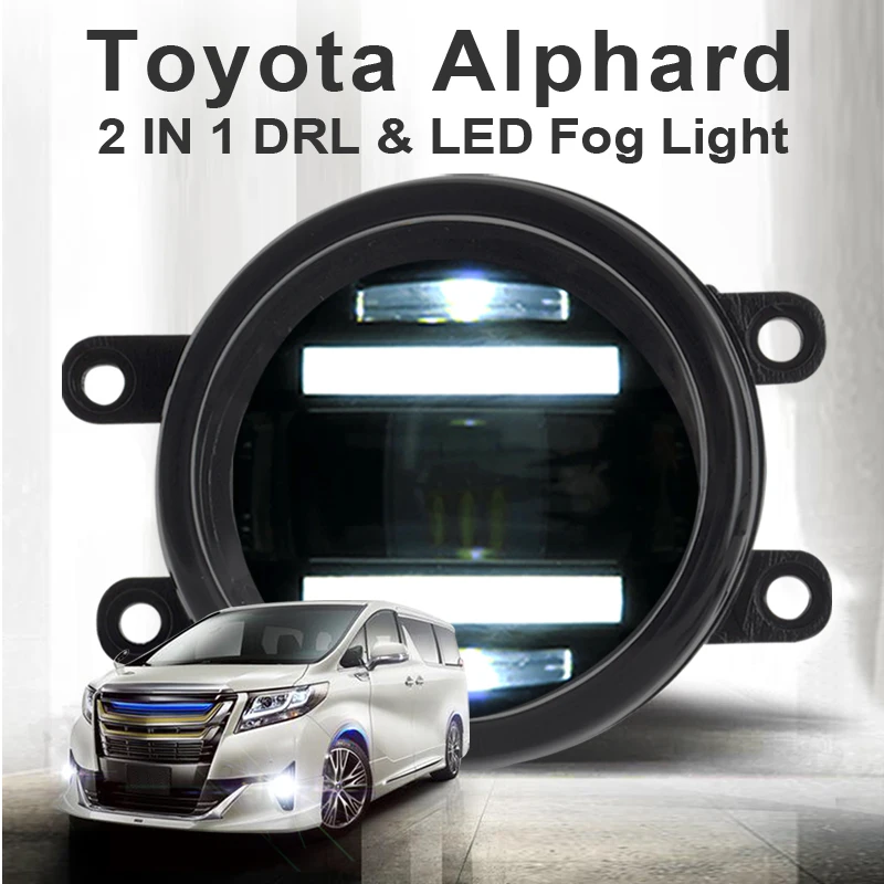 

For Toyota Alahard fog lights+LED DRL+turn signal lights Car Styling LED Daytime Running Lights LED fog lamps 2011-2013