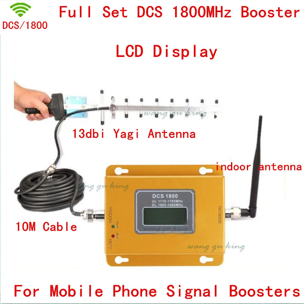 ЖК-дисплей Дисплей! Mini 2 г 4 г LTE GSM DCS 1800 мГц мобильный ретранслятор сигнала, DCS 1800 мГц cellular усилитель сигнала + 13db Яги Antenn