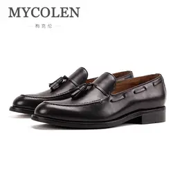 MYCOLEN 2018 мужские кожаные лоферы Брендовая обувь роскошные дизайнеры Классическая обувь официальная обувь Повседневное Мужская обувь Спорт