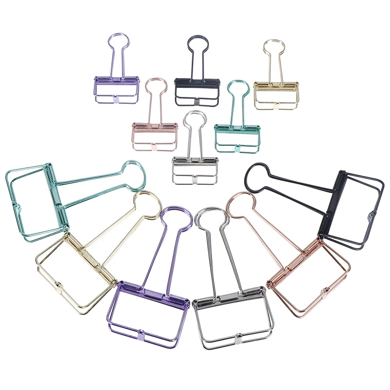 Metal Binder Clips 1pc Hollow Out Clips Random Color Notes Letter Paper Clip Office Supplies White Yellow