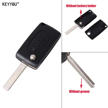

KEYYOU 20x Remote Entry Key Fob Flip Folding Shell Case 3 Buttons Fob For CITROEN C2 C3 C4 C5 C6 C8 CE0523