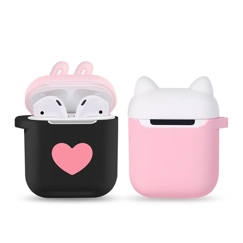 Милый мультяшный Кот силиконовый чехол для Apple Airpods Чехол Air Pods аксессуары Bluetooth наушники защитная крышка брелок