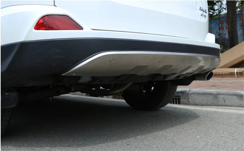 Для TOYOTA RAV4 Передний+ задний бампер диффузор Защитная противоскользящая пластина высокое качество нержавеющая сталь автомобильные аксессуары
