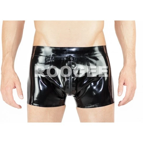 

Man's latex shorts with front zipper