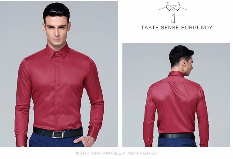 mens short sleeve white shirt High Quality 2021 Brands New Regular Fit Shirts for Men Business Long Sleeve Cufflink Cotton Solid Color Camisas De Hombre mens short sleeve dress shirts