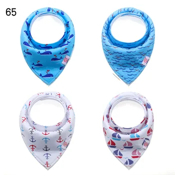 

2019 Boy drool bibs / Anchor Dolphin Shark and Sailor print bibs
