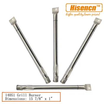 

Hisencn 15.9 inch 14051 4pcs Barbecue Gas Grill Replacement Burners for Brinkmann 810-8410-S ,Charmglow 810-7400-F, 810-7400-S