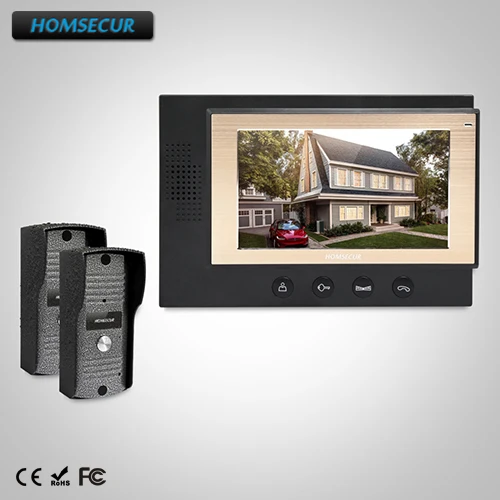 

HOMSECUR 7" Wired Video Door Phone Intercom System with Metal Case Camera (TC031+TM701-B)