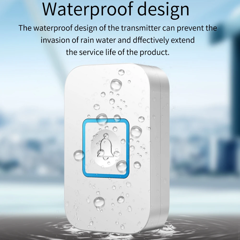 Wireless Doorbell Intelligent Waterproof 1 Button 3 Receiver US EU UK AU Plug 300M Remote Smart Home Door Bell Calling Chime Wireless Doorbell Intelligent Waterproof 1 Button 3 Receiver US EU UK AU Plug 300M Remote Smart Home Door Bell Calling Chime