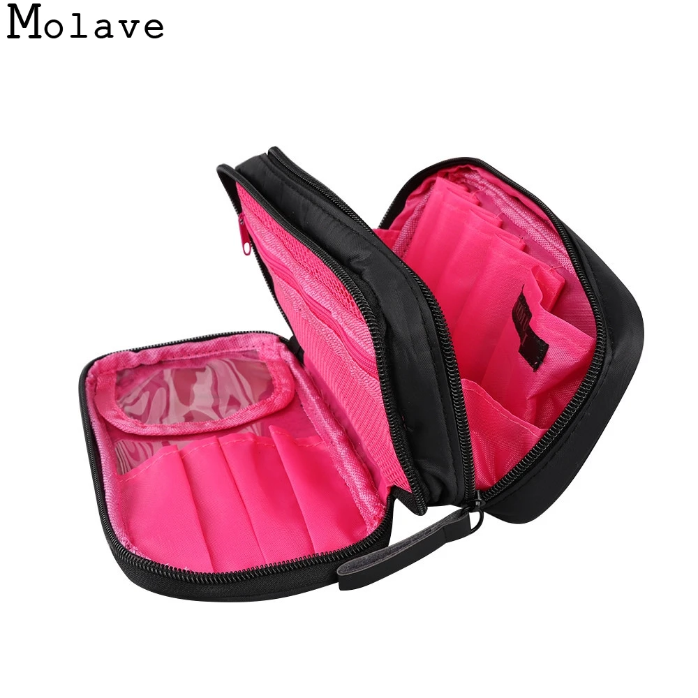 MOLAVE cosmetic bag Nylon cloth double zipper cosmetic bag double sided