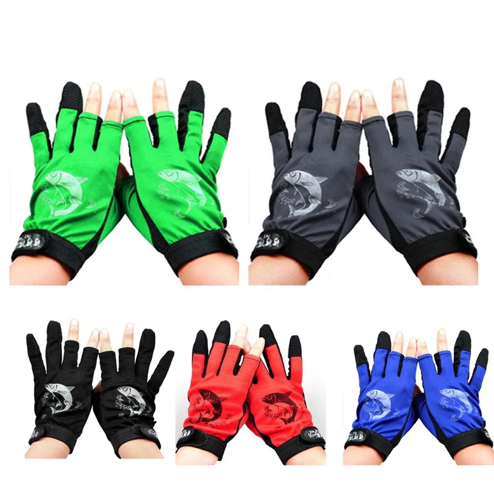 3 Cut Finger Anti slip Non Slip Fishing Gloves Outdoor Glove Breathable