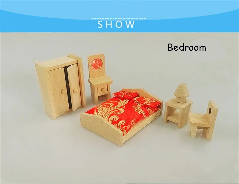 Миниатюрная мебель для кукольного домика, деревянный кукольный домик, наборы мебели, Обучающие ролевые игры, игрушки для детей, подарки для девочек