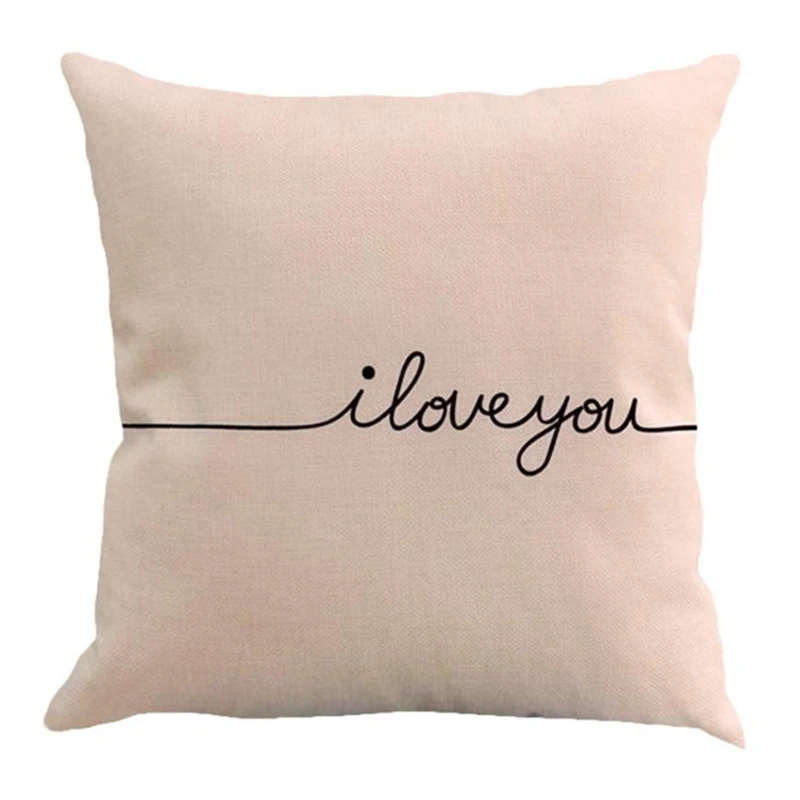 Letter Printing Dyeing Sofa Bed Home Decor Pillow Case Cushion Cover 06