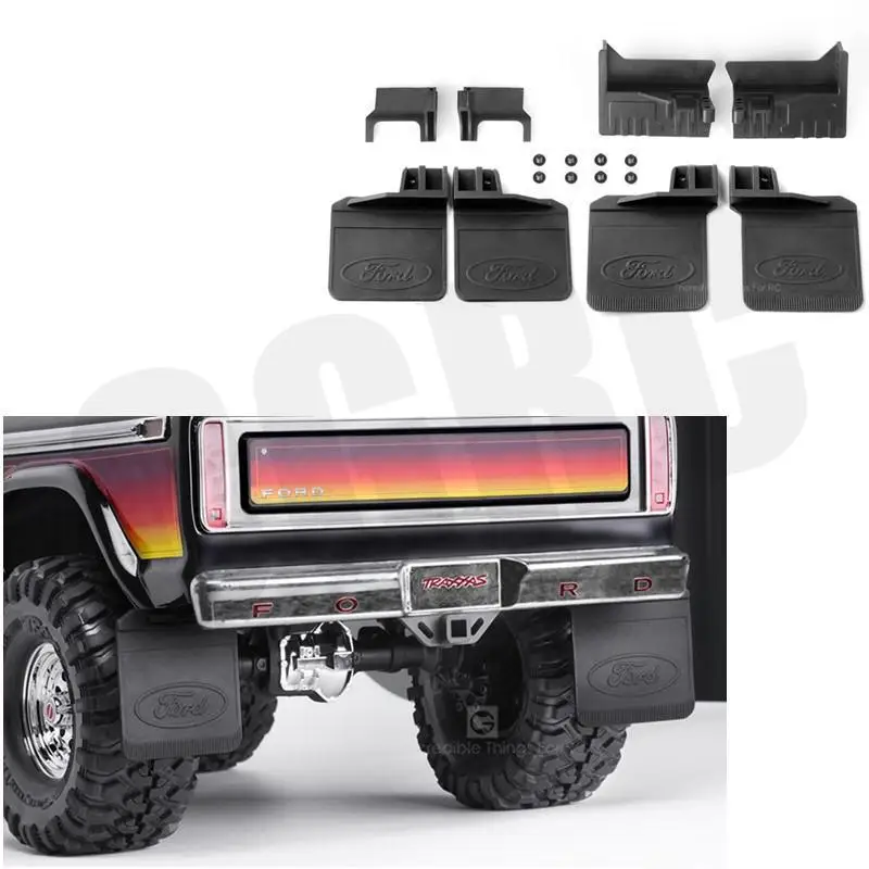 

4pcs Front And Rear Fenders Rubber Mudguard For 1/10 Rc Crawler Car Traxxas Ford Bronco Ranger