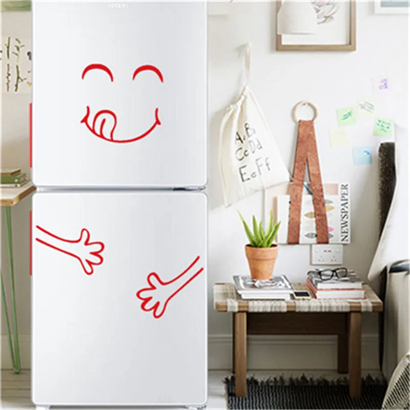 

Refrigerator Vinyl Stickers Cute smile pattern print wallpaper Sweet Wall Decals Home wedding Decor wall decals 2019 New