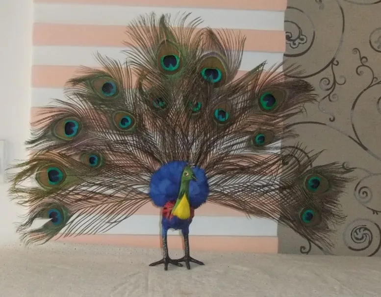Beautiful Simulation Peacock Toy Lovely Polyethylene & Furs Handicraft