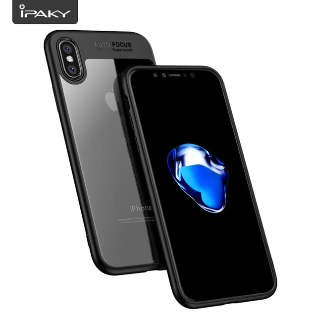

100% Original Ipaky brand new arrival transparent hard back silicone frame case for apple iphone X for iphoneX ultra-thin soft