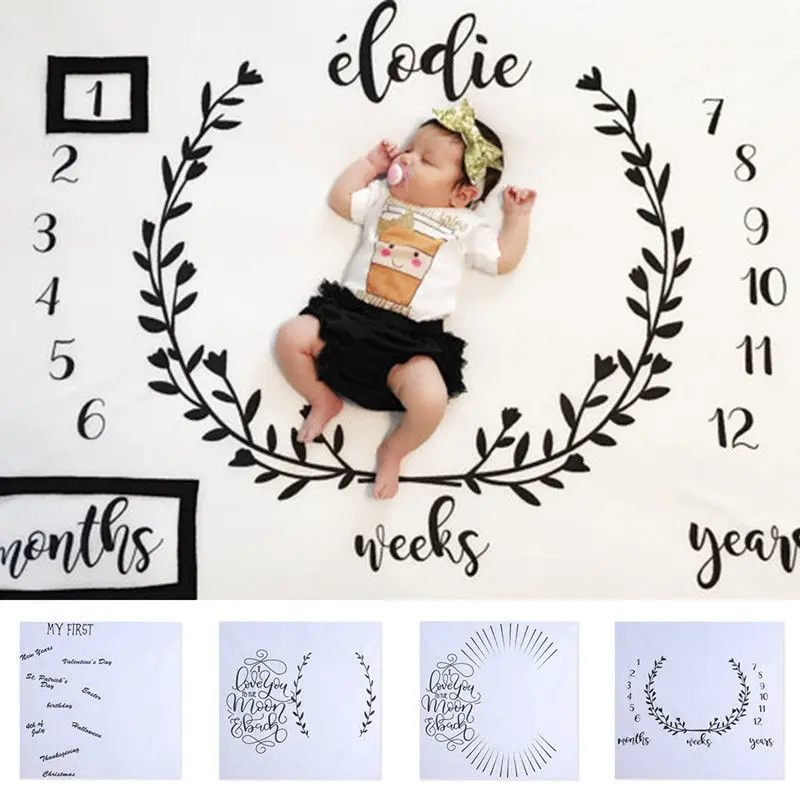 

100X100 CM Instagram Photo Background Mat Blanket Infant Baby Milestone Blanket Photo Photography Prop Swaddling