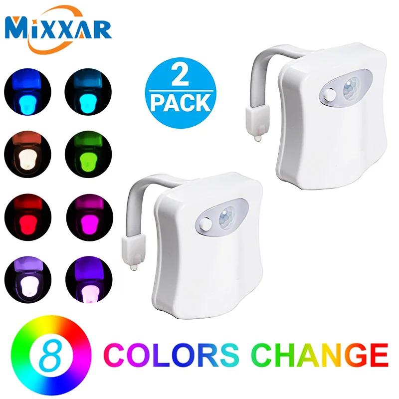 

Toilet Seat LED Light Lamp Human Motion Sensor Automatic Night Lights Lamp Bowl Bathroom Night Light 8 Color Lamp Veilleuse