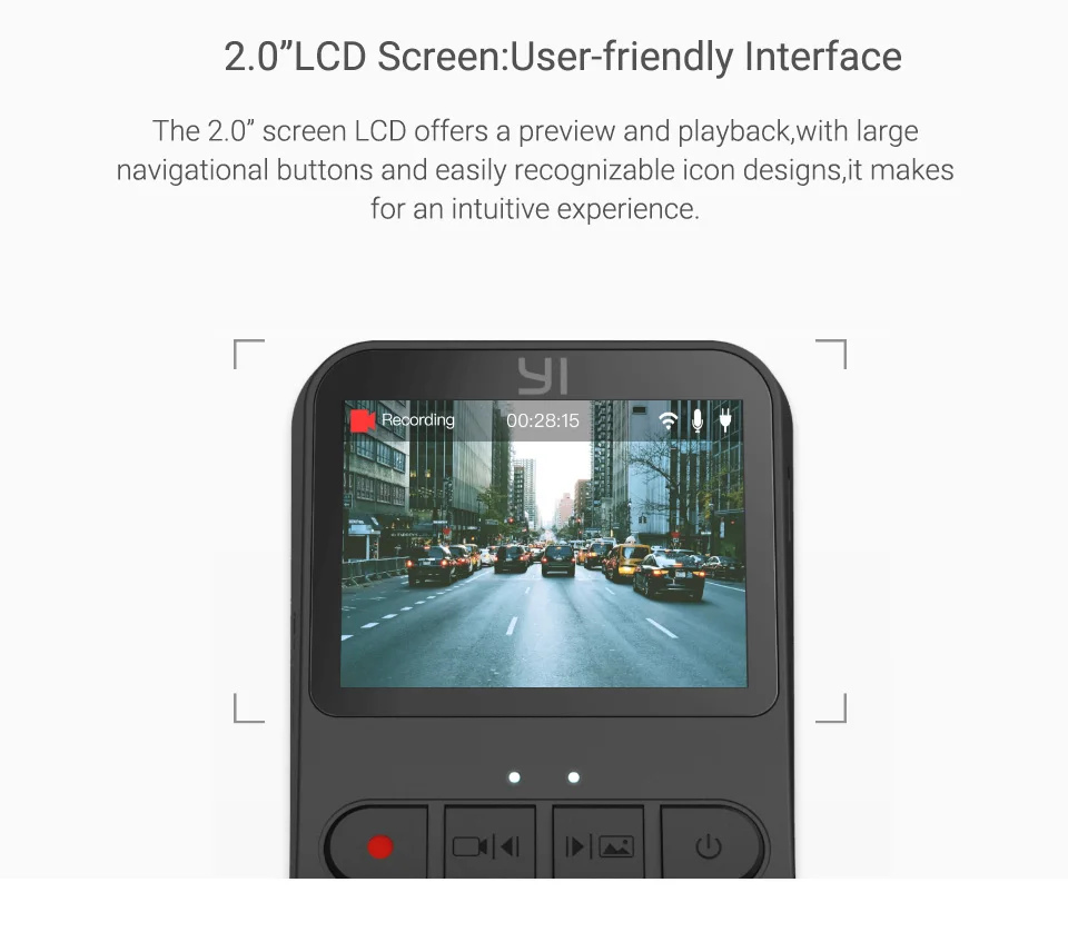 YI мини-камера 1080p HD Запись видео 140 широкоугольный WiFi 2,0 ''ЖК-экран Встроенная Большая диафрагма международная версия