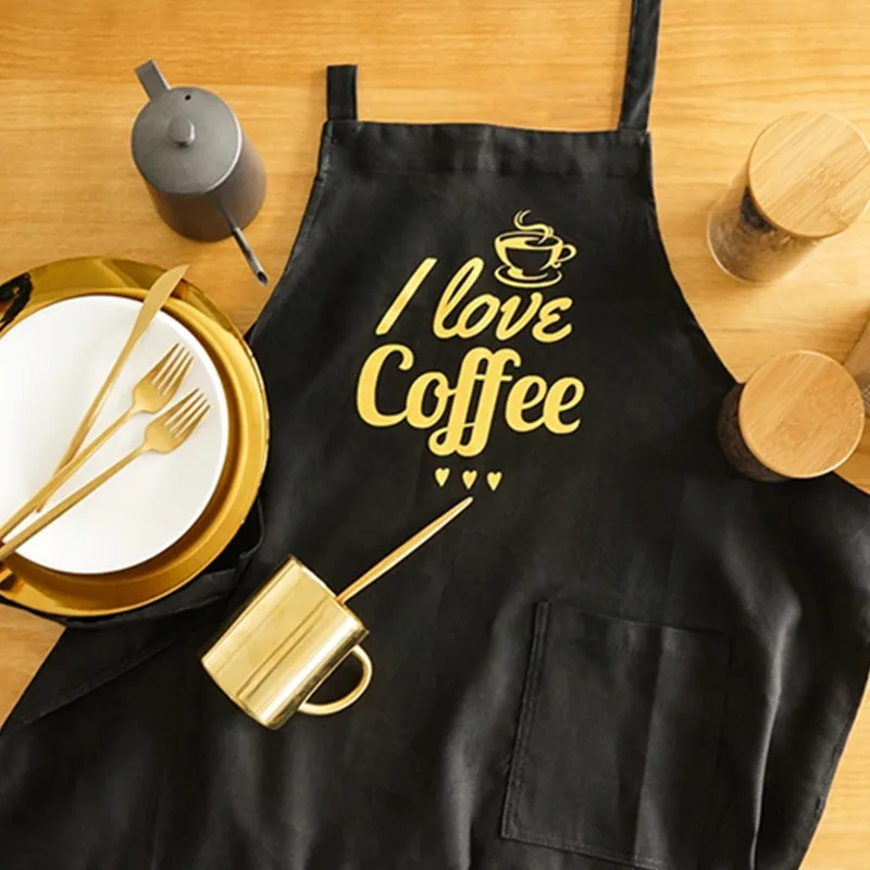 Black Cotton Apron E13-8