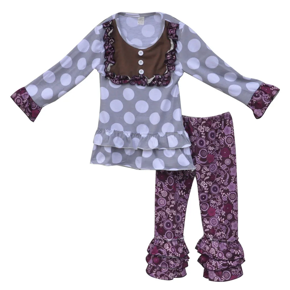 Boutique Girls Halloween Ruffles Top Pants Outfit Set Various Styles
