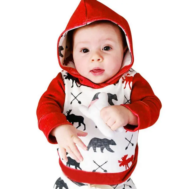 2017 Spring Autumn 2pcs/set Cute Bear Newborn Baby Girls Boys Pullovers
