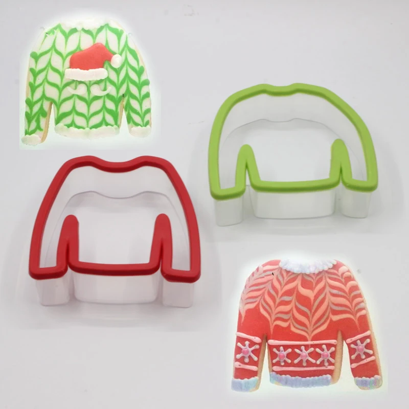 

1pc Grandma Ugly Sweater Chevron Cookies Biscuits Molds Cutters T shirt modeling Sugar craft fondant DIY Moulds embossers tools