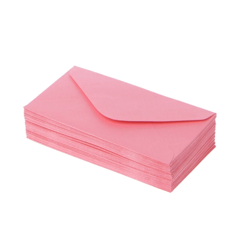 50 шт. ретро цветные пустые Мини бумажные конверты для свадебных приглашений поздравительные открытки Подарочный конверт 7 цветов C26 - Цвет: Pink