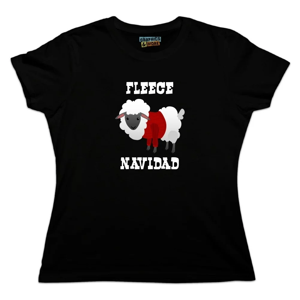 Fleece Feliz Navidad Sheep Christmas Holiday Women's Novelty T-Shirt | Мужская одежда