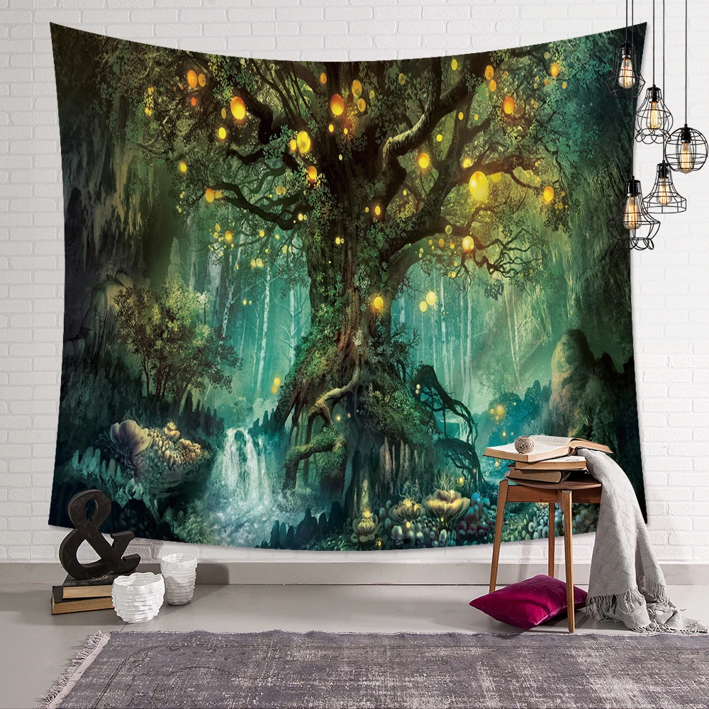 

SUBO Magical Fantastic Forest Tapestry Wall Hanging Rectangle Wall Hanging Tapestry Decoration Wall Fabric Tapestries tablecloth