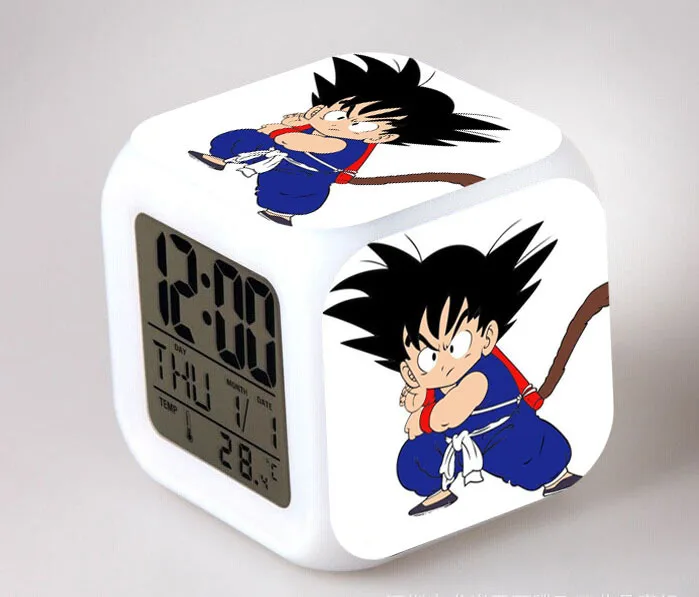 

Dragon Ball Clock Dragonball z Action Toys Figures Son Goku Super Saiyan Anime Cartoon (7 Color changing ) Alarm Clocks Kids Toy