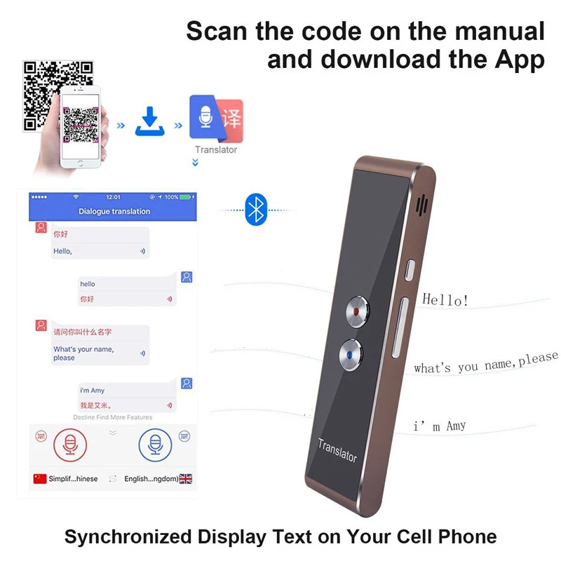 Переносной Bluetooth Smart Voice Translator 33 язык s помощник по переводу языка для Конференции