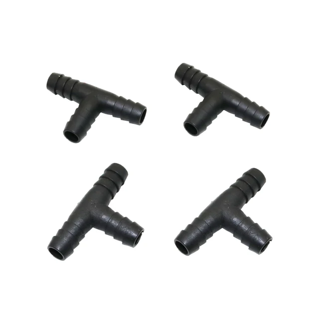 10pcs T joint Black Irrigation Hose Barbed Interfaces Garden Watering