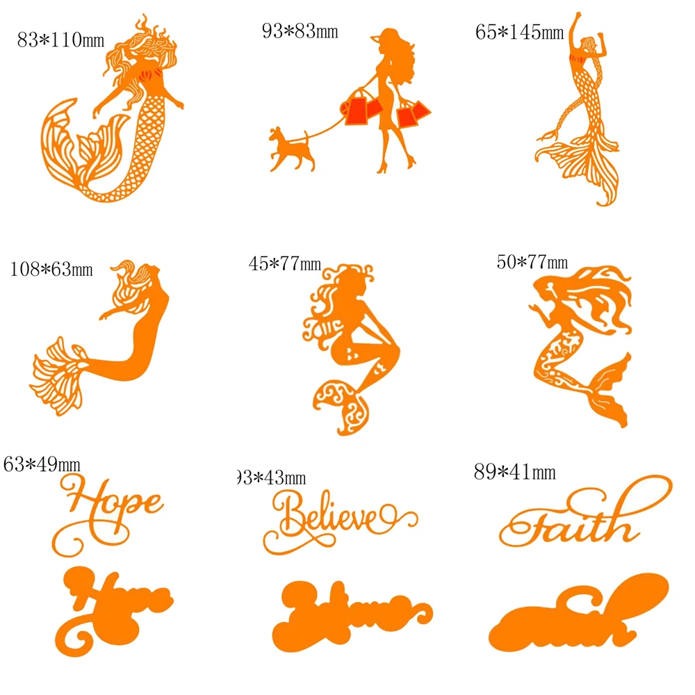 

New Mermaid Series Cutting Dies Metal Scrapbooking Embossing Stencil Craft For DIY Cards Album Book Decoration