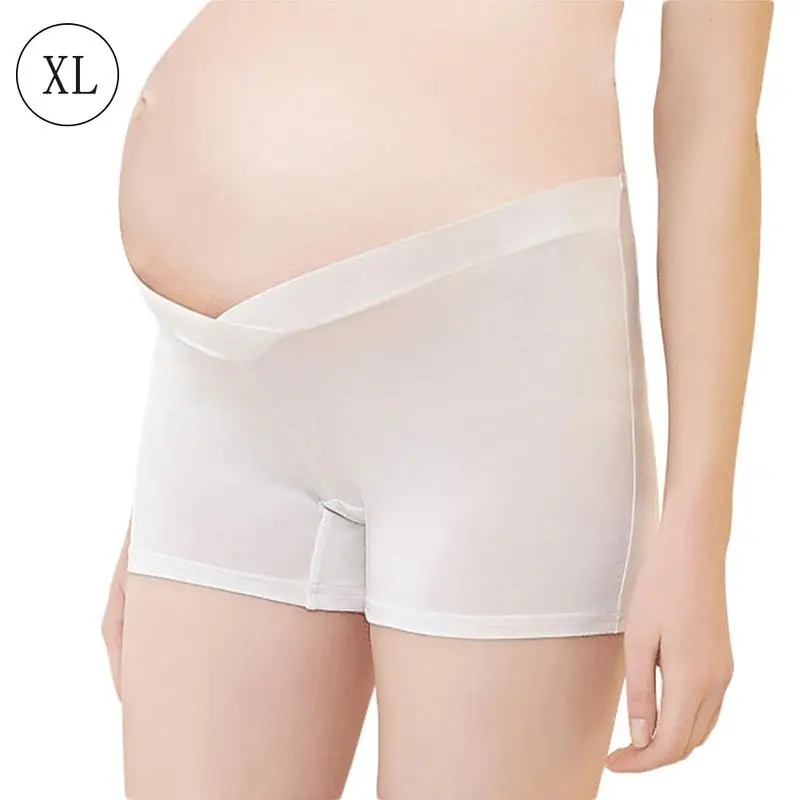 Новая Женская эластичная для беременных нижнее белье под животом хлопковые дышащие трусики для беременных шорты для женщин - Цвет: White XL