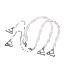 Декоративные лямки бюстгальтера регулируемый съемный двойной жемчужный браслет ремешок Элегантный бюстгальтер Замена для бюстгальтера Топы платье(серебро