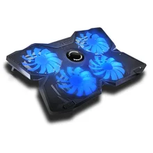 Professional External Laptop Cooling Pads With 4 Fans Slide-proof Stand Notebook Cooling Fan With Light For 14″ 15.6″ Notebook