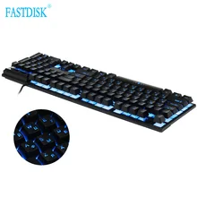 FASTDISK Russian English 3 Color Backlight Gaming font b Keyboard b font Teclado Gamer Floating LED